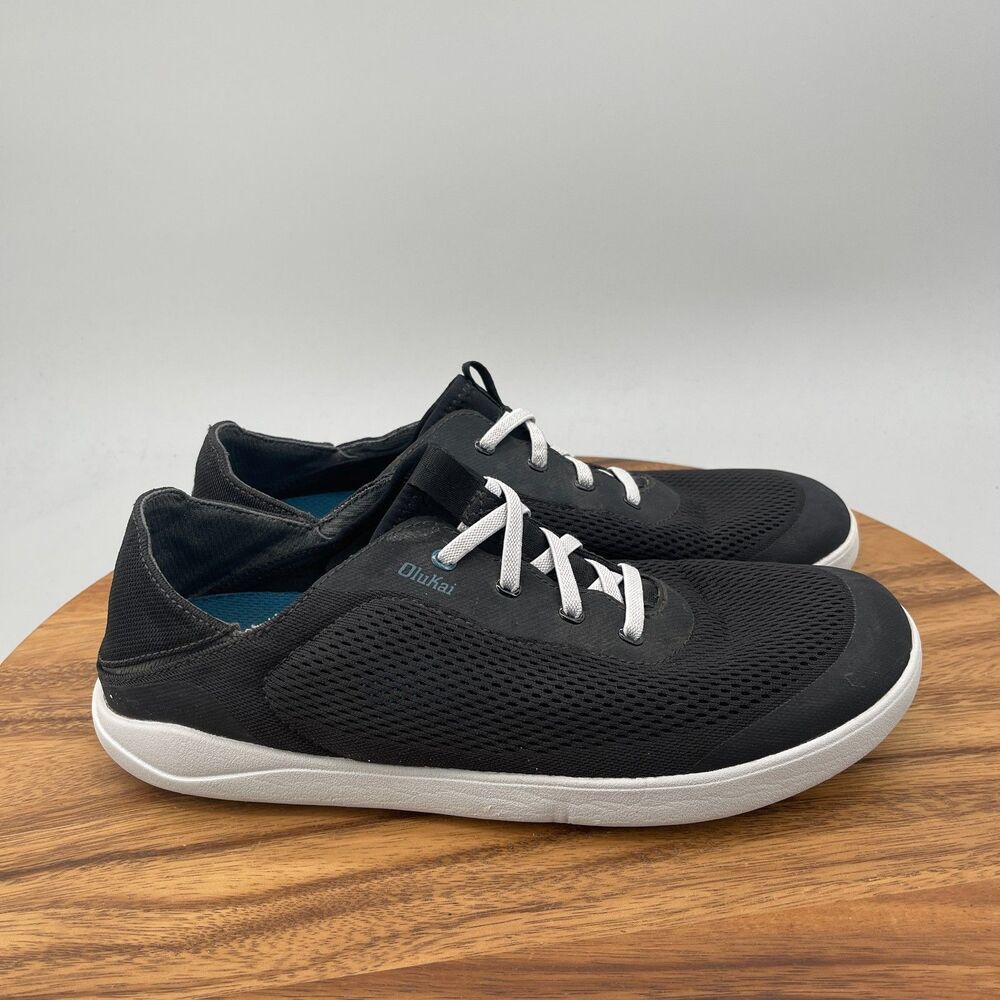 Olukai Moku Pae Shoes Mens Size 11 Black Comfort Casual Walking Slip On Sneakers